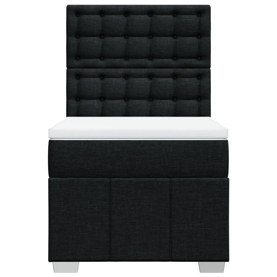 Sommier à lattes de lit avec matelas Noir 90x190 cm Tissu - 6