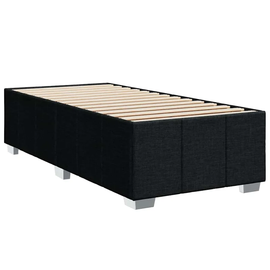 Sommier à lattes de lit avec matelas Noir 90x190 cm Tissu - 10