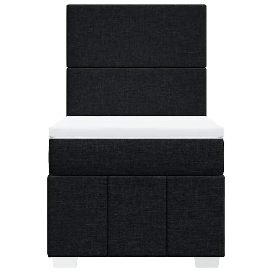 Sommier à lattes de lit avec matelas Noir 90x190 cm Tissu - 6