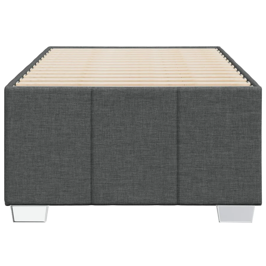 Cadre de lit sans matelas gris foncé 90x190 cm tissu - 4