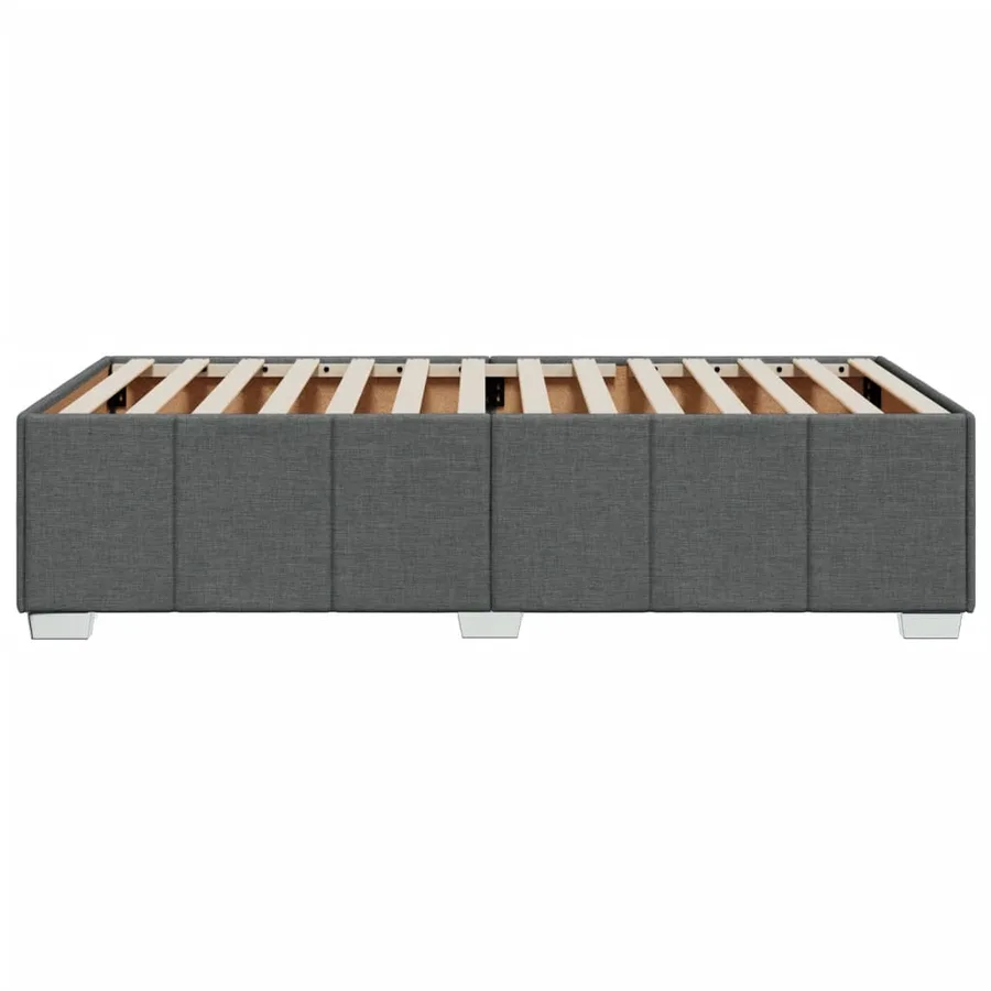 Cadre de lit sans matelas gris foncé 90x190 cm tissu - 5
