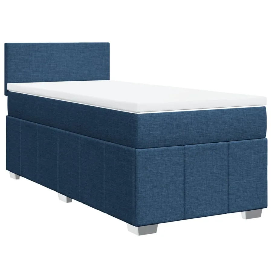 Sommier à lattes de lit avec matelas Bleu 90x200 cm Tissu - 3