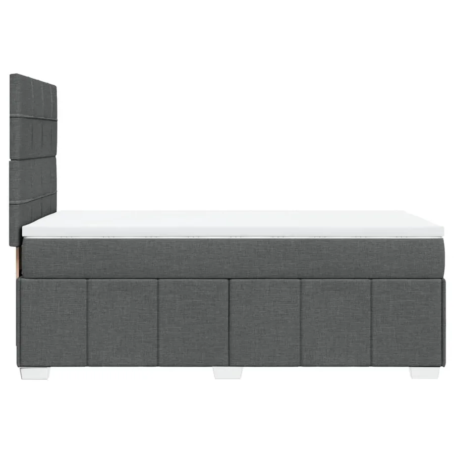 Sommier à lattes de lit et matelas Gris foncé 90x190 cm Tissu - 5