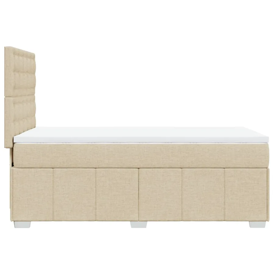 Sommier à lattes de lit avec matelas Crème 90x200 cm Tissu - 7