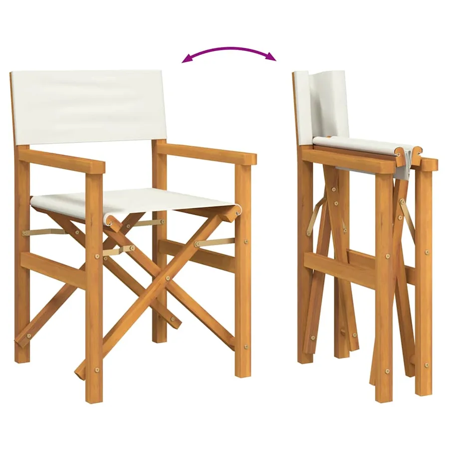 Chaises de metteur en scène pliantes lot de 2 Bois teck massif - 7