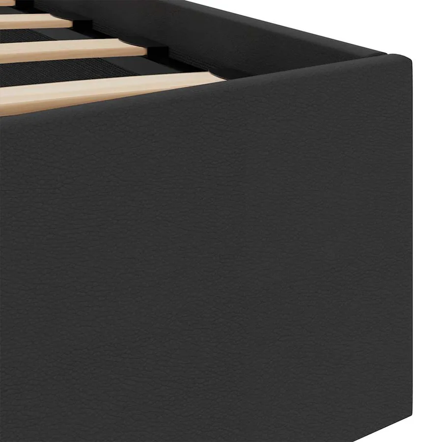 Cadre de lit à rangement hydraulique sans matelas avec LED noir - 10