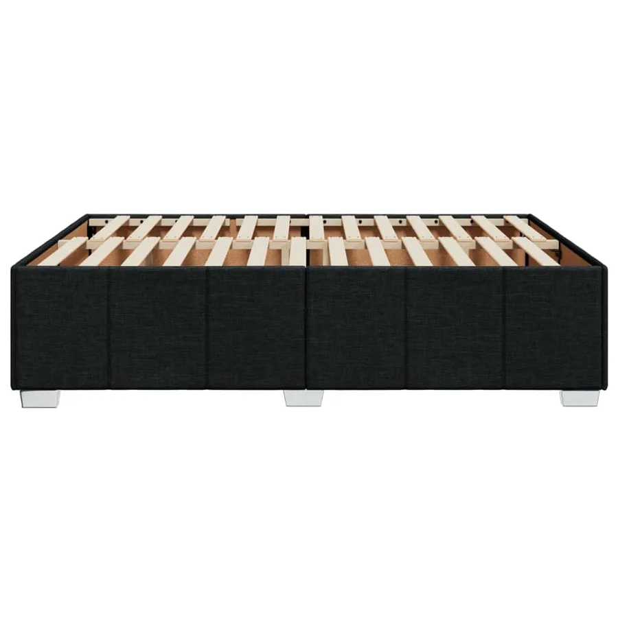 Cadre de lit sans matelas noir 160x200 cm tissu - 5