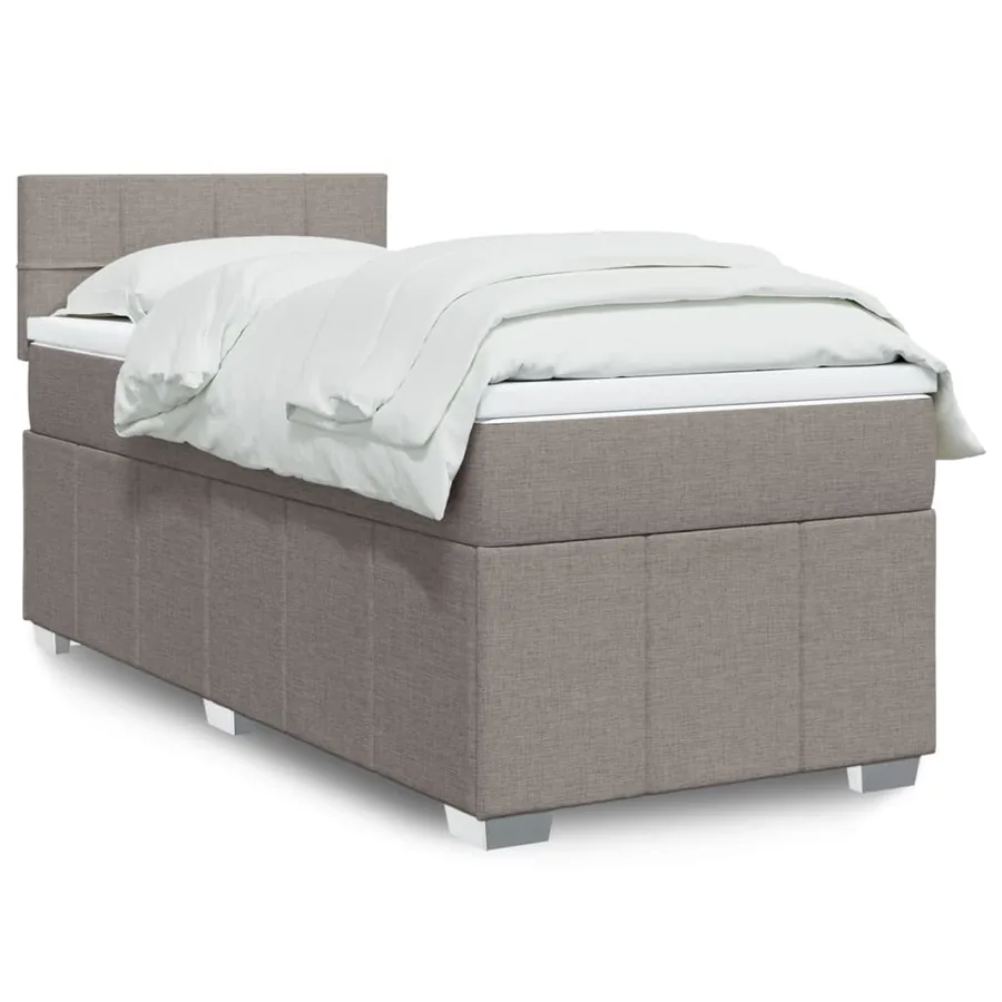 Sommier à lattes de lit avec matelas Taupe 90x190 cm Tissu