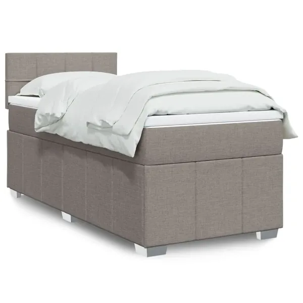 Sommier à lattes de lit avec matelas Taupe 90x190 cm Tissu