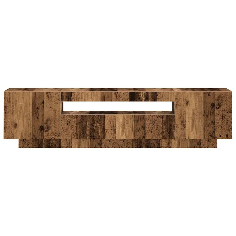 Meuble TV avec lumières LED vieux bois bois d'ingénierie - 7