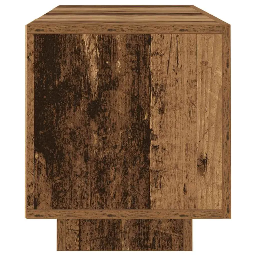 Meuble TV avec lumières LED vieux bois bois d'ingénierie - 8