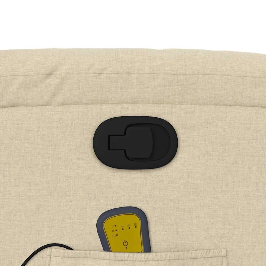 Fauteuil de massage inclinable Crème Tissu - 11