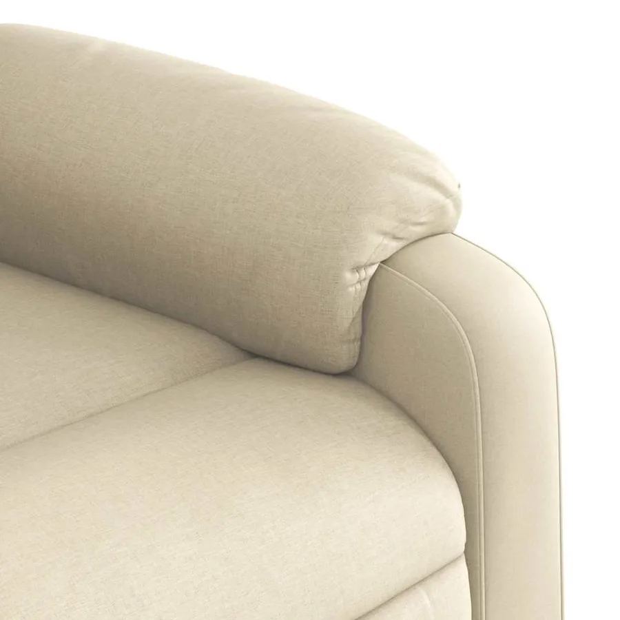 Fauteuil inclinable de massage électrique crème tissu - 11