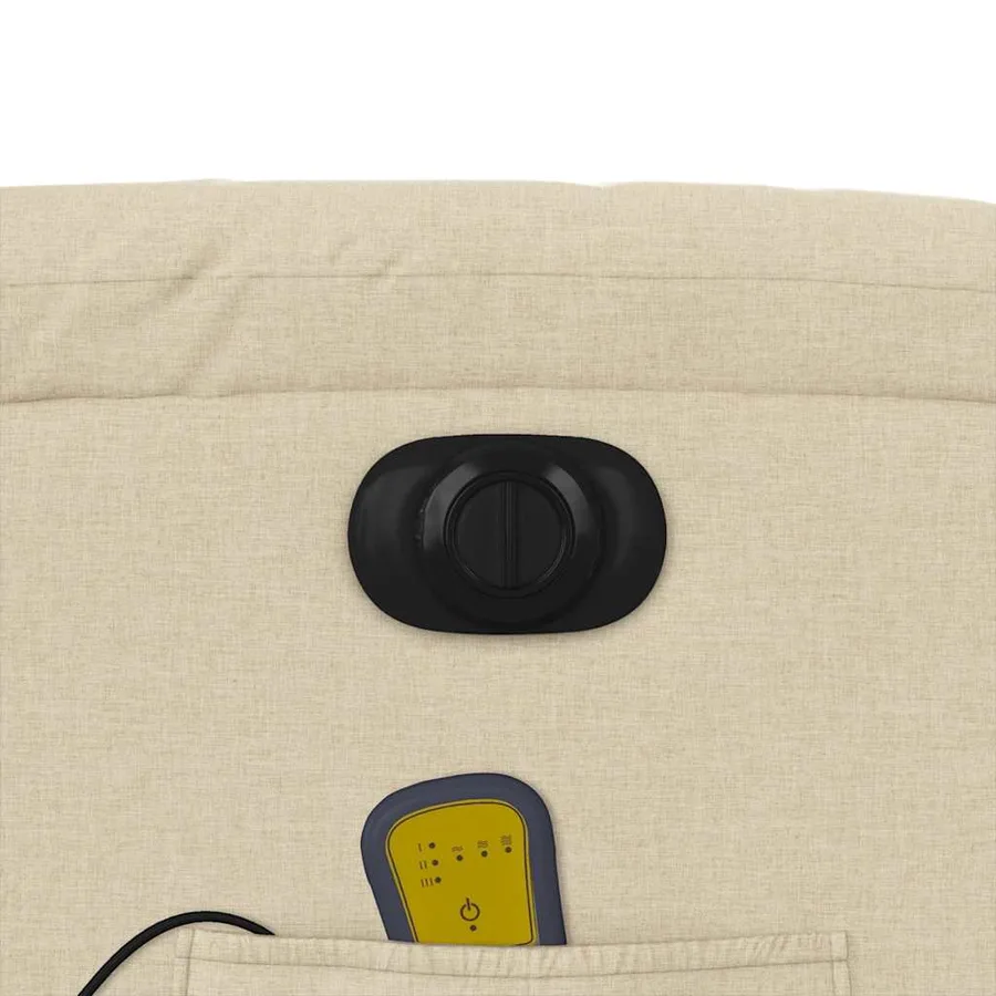 Fauteuil inclinable de massage électrique crème tissu - 12