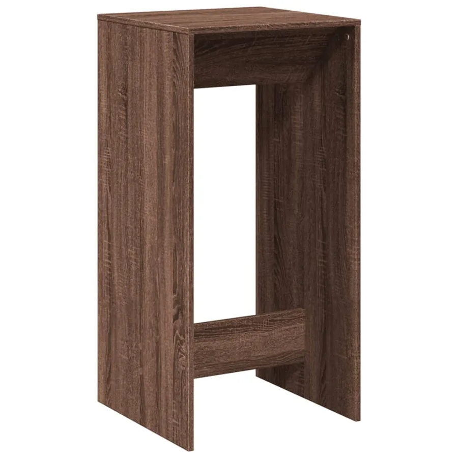 Table de bar chêne marron 51x50x103,5 cm bois d'ingénierie - 5