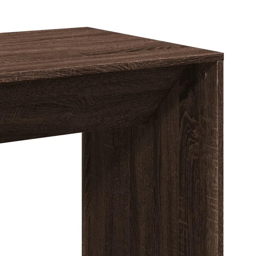 Table de bar chêne marron 51x50x103,5 cm bois d'ingénierie - 7
