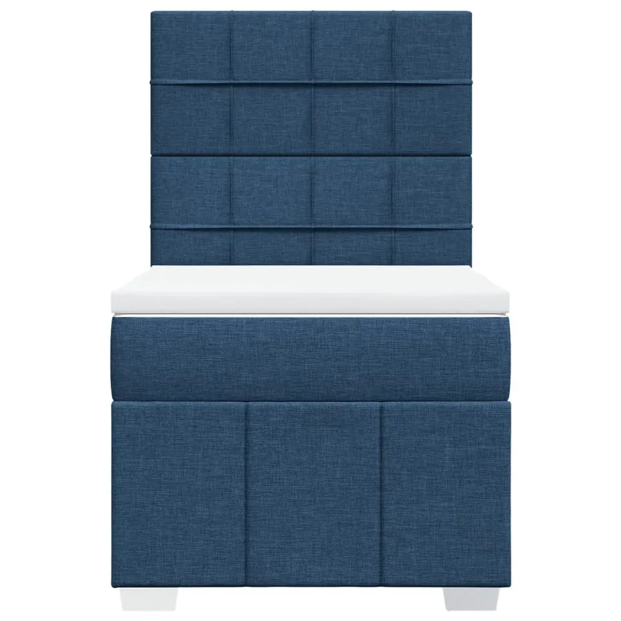 Sommier à lattes de lit avec matelas Bleu 100x200 cm Tissu - 6