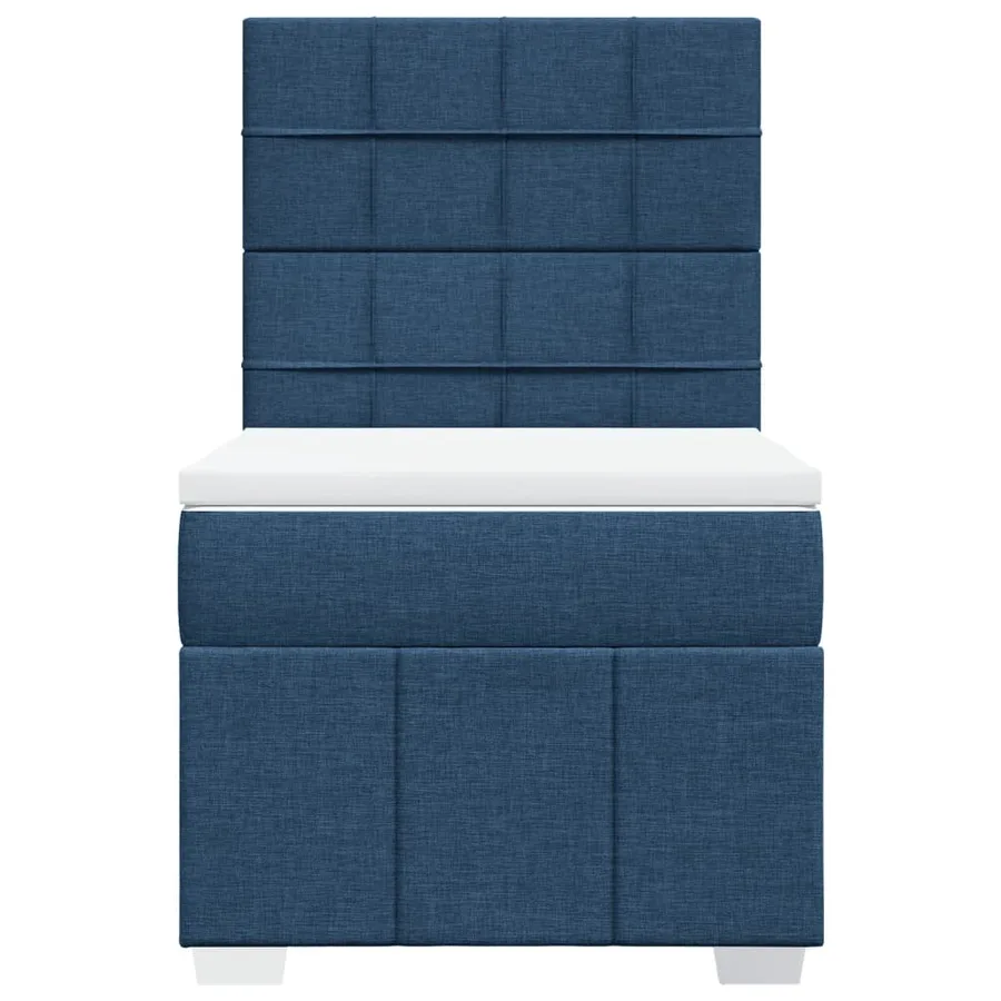 Sommier à lattes de lit avec matelas Bleu 100x200 cm Tissu - 4