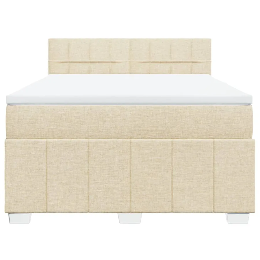 Sommier à lattes de lit avec matelas Crème 160x200 cm Tissu - 6