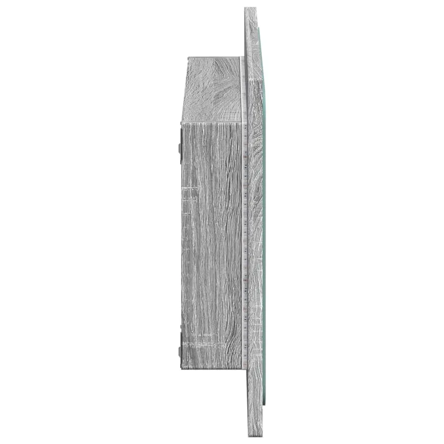 Miroir de salle de bain à LED sonoma gris bois d'ingénierie - 7