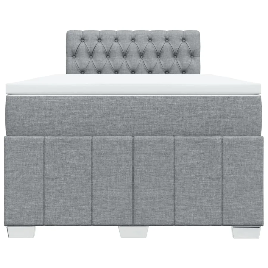 Sommier à lattes de lit et matelas gris clair 120x190 cm tissu - 4