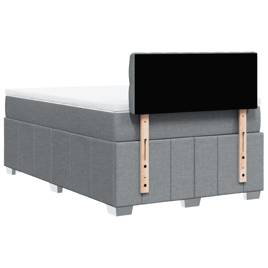 Sommier à lattes de lit et matelas gris clair 120x190 cm tissu - 6