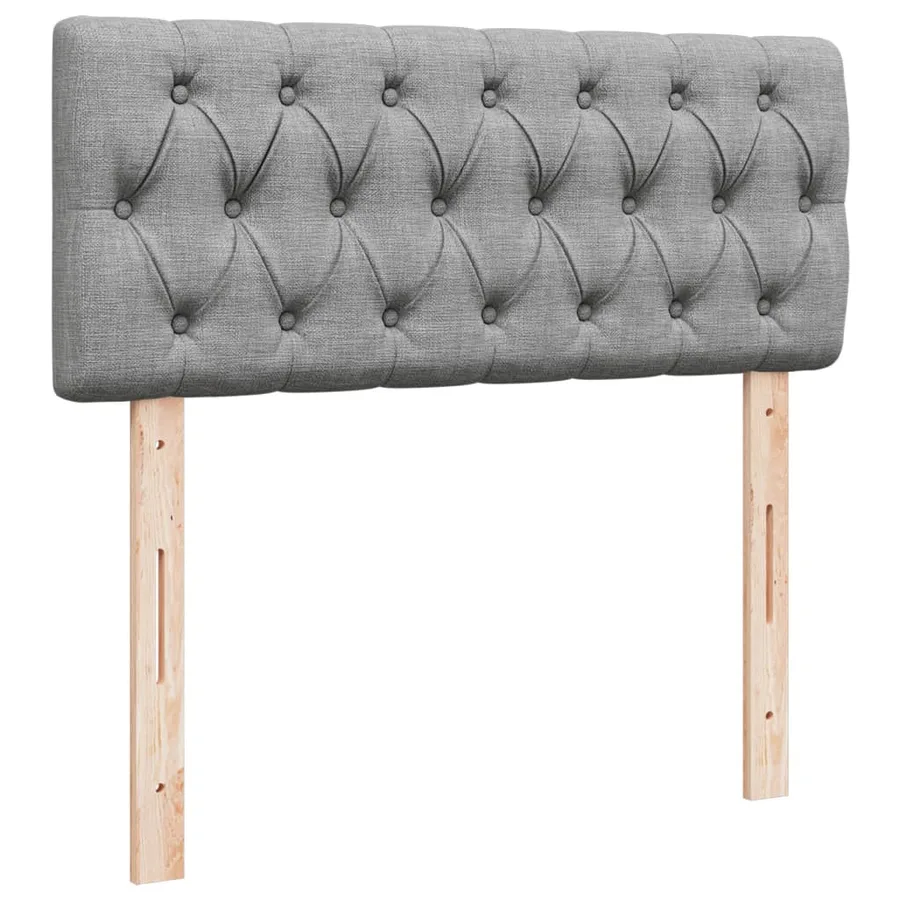 Sommier à lattes de lit et matelas gris clair 120x190 cm tissu - 7