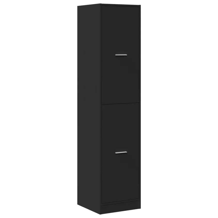 Armoire d'apothicaire noir 40x41x174,5 cm bois d'ingénierie - 4