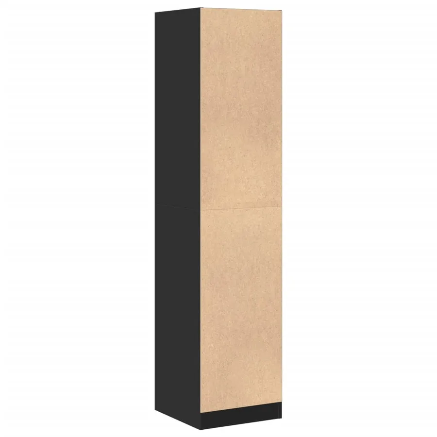 Armoire d'apothicaire noir 40x41x174,5 cm bois d'ingénierie - 6
