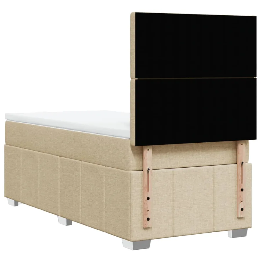 Sommier à lattes de lit avec matelas Crème 100x200 cm Tissu - 6