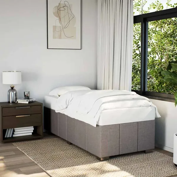 Cadre de lit sans matelas taupe 100x200 cm tissu