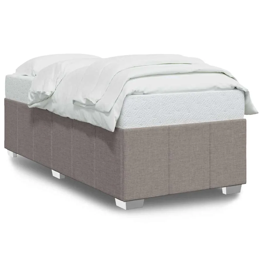 Cadre de lit sans matelas taupe 100x200 cm tissu - 2