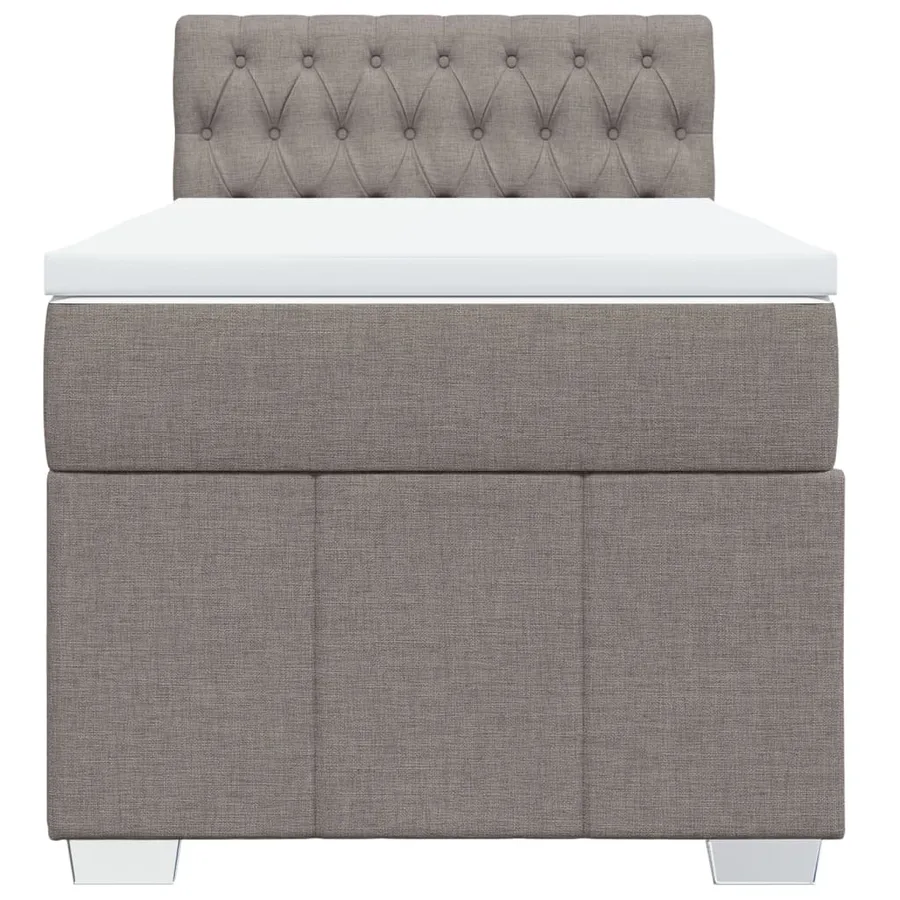 Sommier à lattes de lit avec matelas Taupe 100x200 cm Tissu - 6