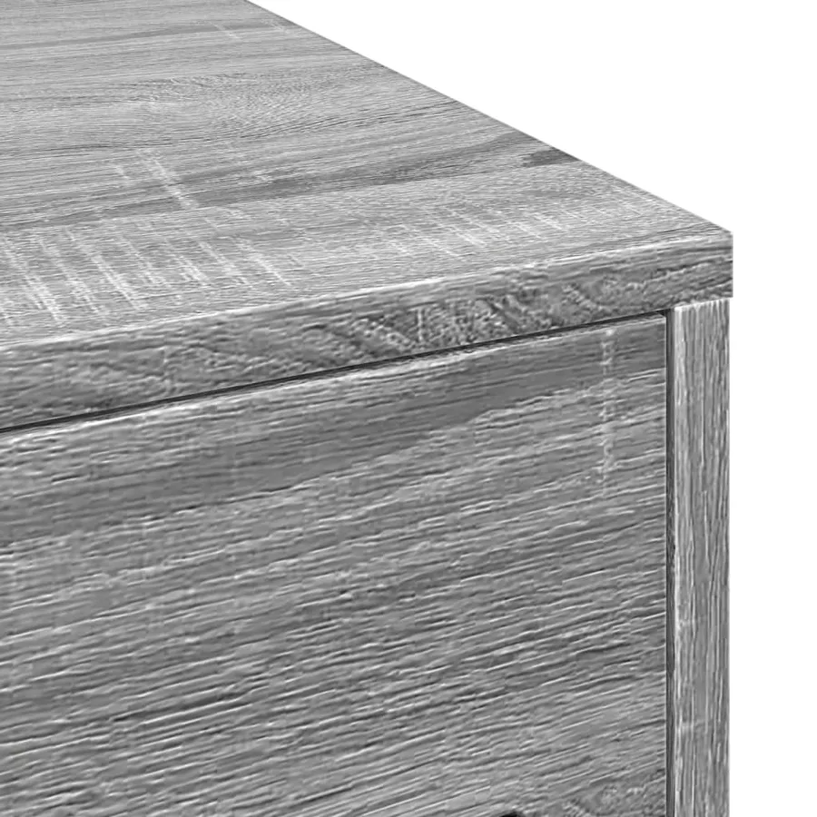Armoire de salle de bain étroite avec roulettes sonoma gris - 9