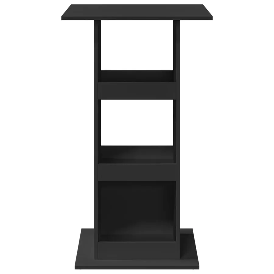 Table de bar avec rangement noir 60x60x102 cm bois d’ingénierie - 4