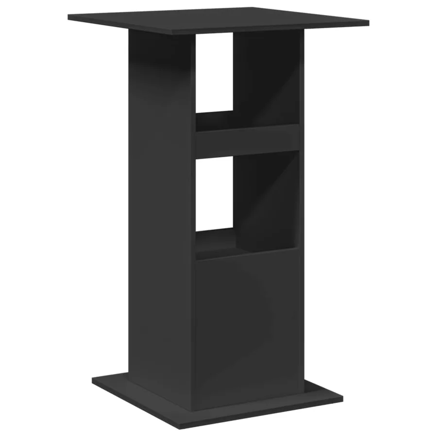 Table de bar avec rangement noir 60x60x102 cm bois d’ingénierie - 6
