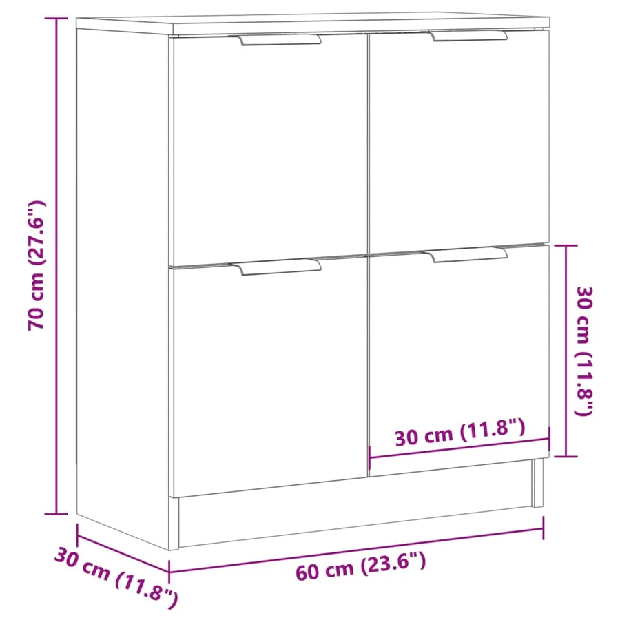 Buffet vieux bois 60x30x70 cm bois d'ingénierie - 10