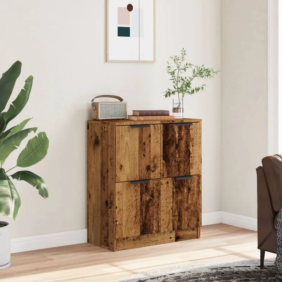Buffet vieux bois 60x30x70 cm bois d'ingénierie - 3