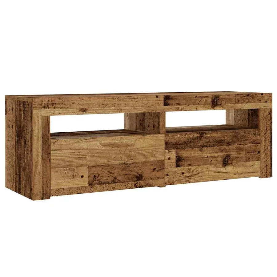 Tables de chevet 2 pcs avec LED vieux bois 60x35x40 cm - 7