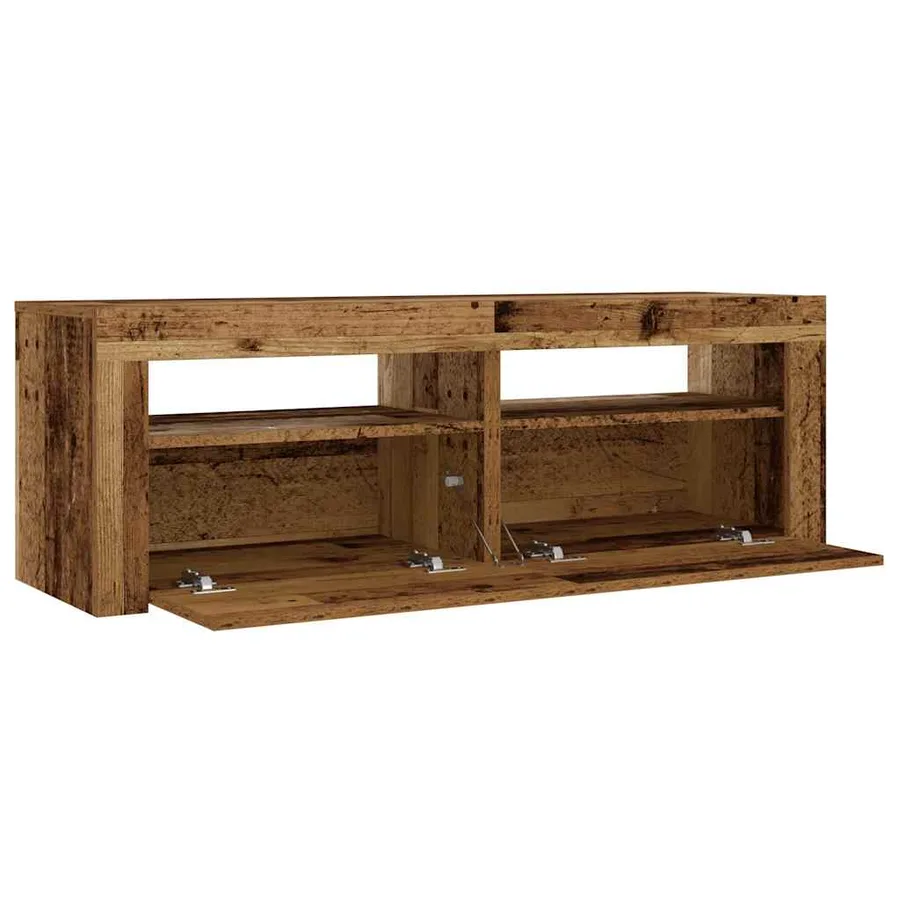 Tables de chevet 2 pcs avec LED vieux bois 60x35x40 cm - 8