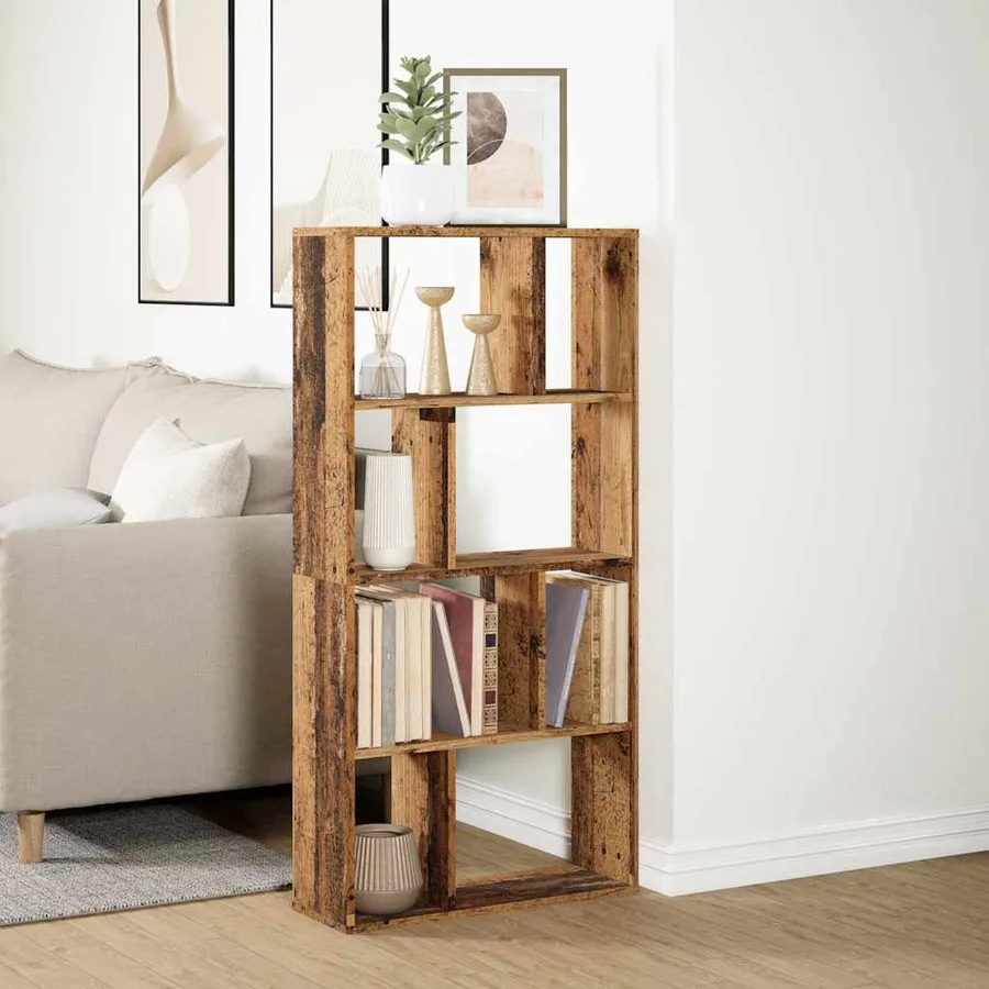 Bibliothèque vieux bois 60x20x120,5 cm bois d'ingénierie - 4