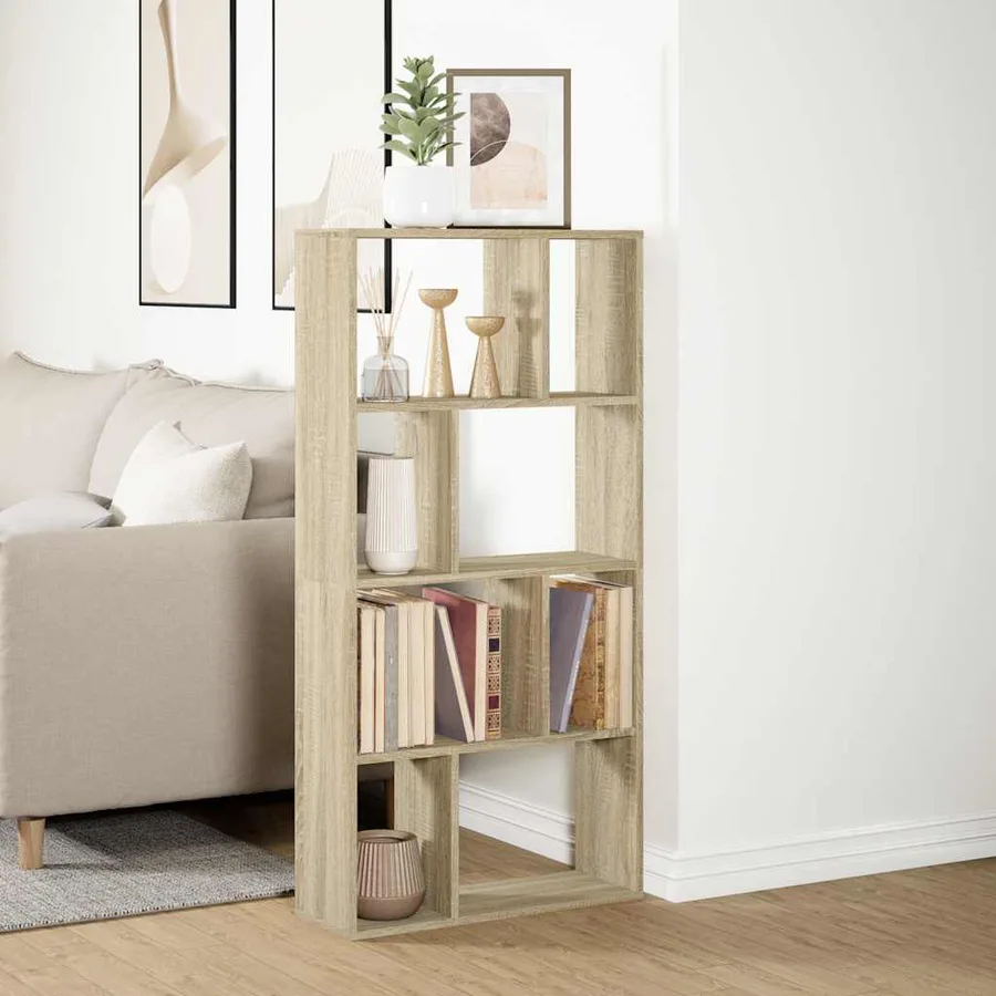 Bibliothèque chêne sonoma 60x20x120,5 cm bois d'ingénierie - 4
