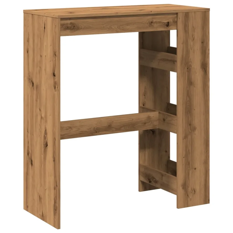 Table de bar avec étagères chêne artisanal bois d'ingénierie - 6