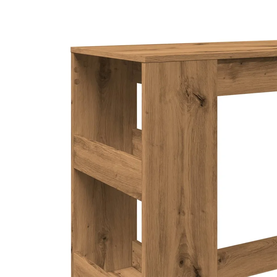Table de bar avec étagères chêne artisanal bois d'ingénierie - 7