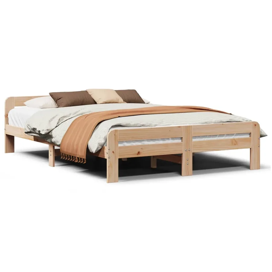 Cadre de lit sans matelas 150x200 cm bois de pin massif - 2