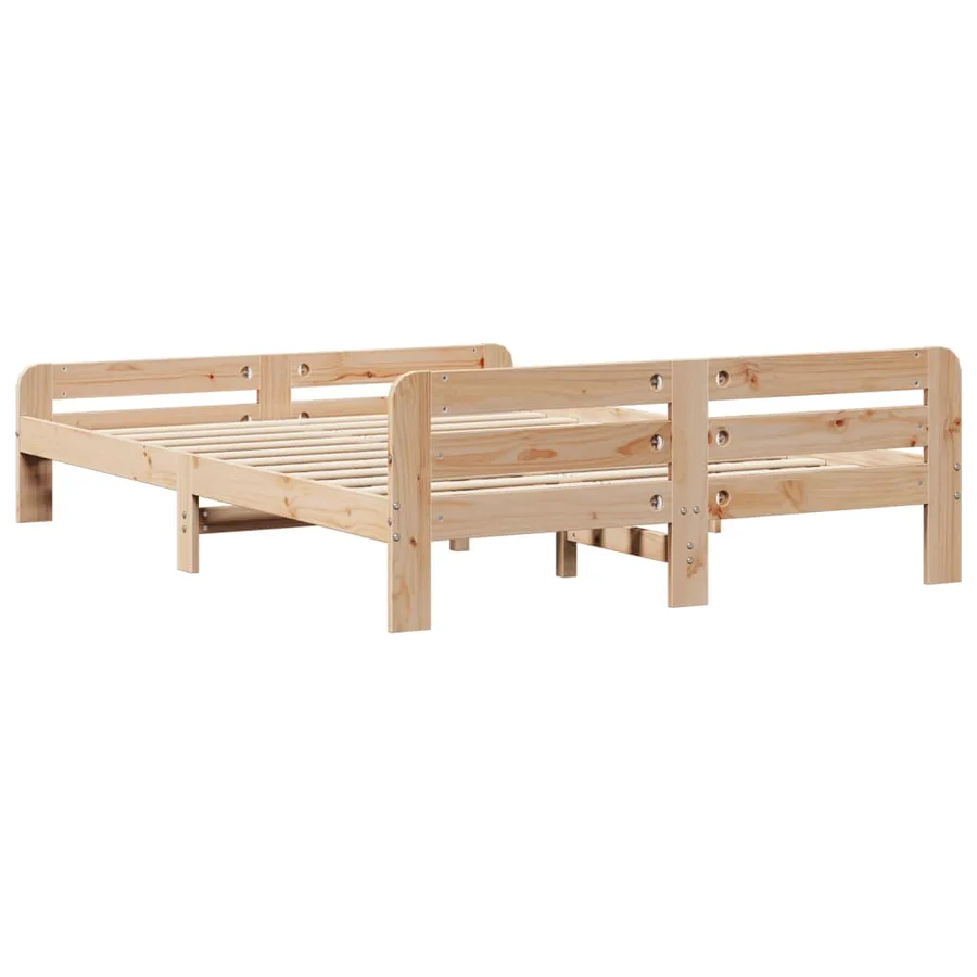 Cadre de lit sans matelas 150x200 cm bois de pin massif - 6