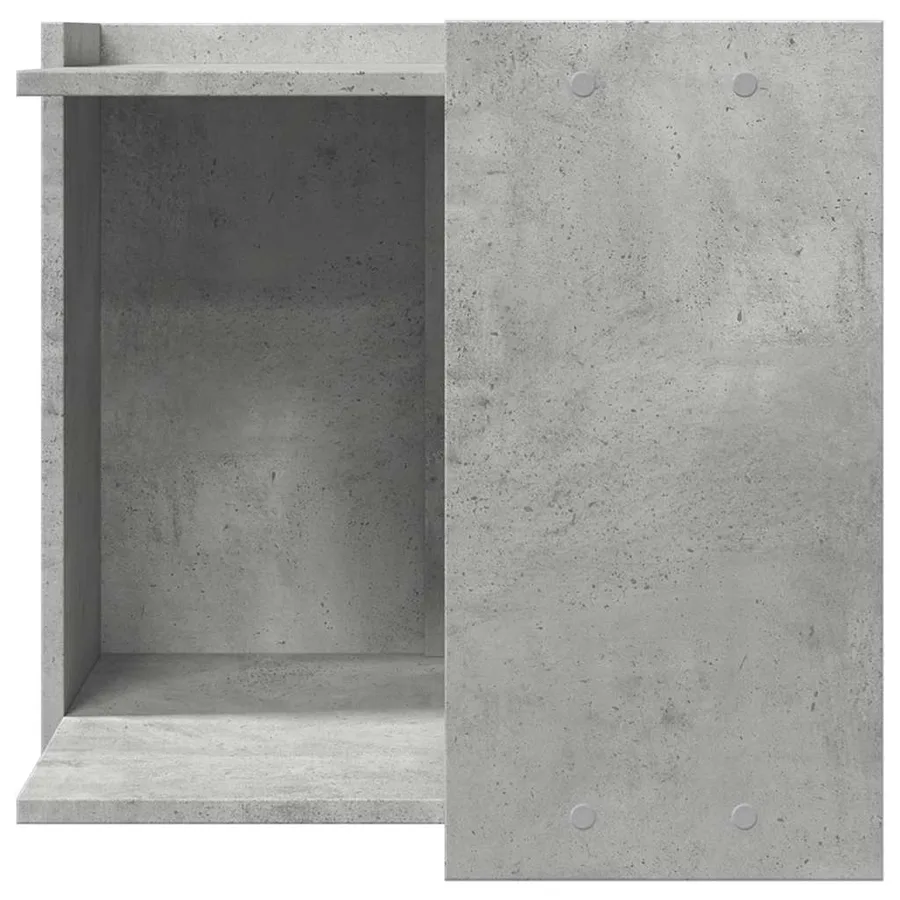 Meuble de bac à litière pour chat gris béton bois d'ingénierie - 4
