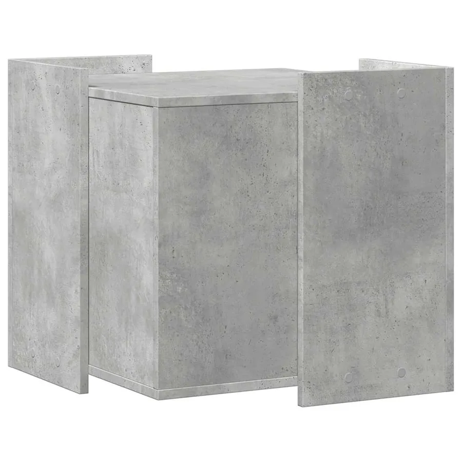 Meuble de bac à litière pour chat gris béton bois d'ingénierie - 5