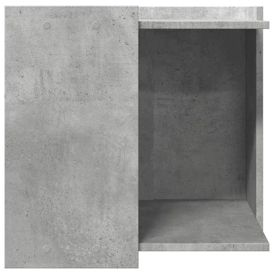 Meuble de bac à litière pour chat gris béton bois d'ingénierie - 6