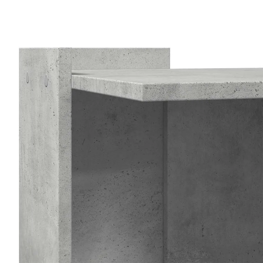 Meuble de bac à litière pour chat gris béton bois d'ingénierie - 7